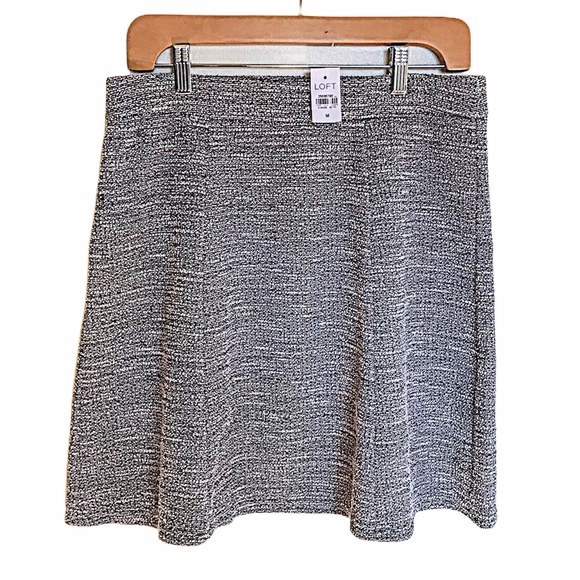 LOFT Gray Winter Cotton Boucle Circle Skirt Size Medium NEW WITH TAGS - Picture 2 of 8